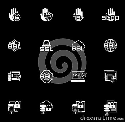 Flat Design Security and Protection Icons Set. Vector Illustration