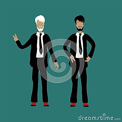 Flat design style modern vector illustration concept of successful businessman climbs upstairs for professional growth, winner Vector Illustration