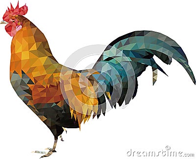 Flat design style rooster Stock Photo