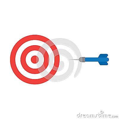 Flat design style vector concept of bullseye with dart icon on w Vector Illustration