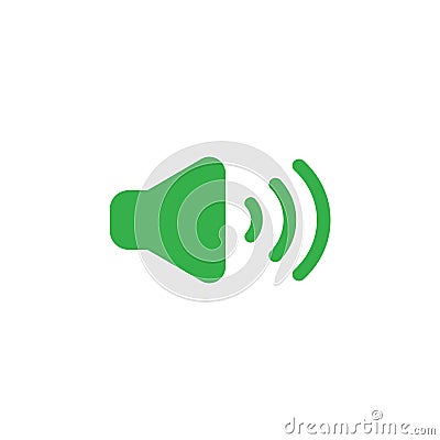 Flat design style vector concept of speaker sound on icon on white Vector Illustration