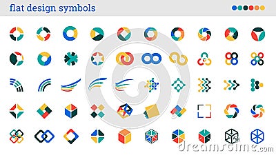Flat design symbols, signs, abstract icons Stock Photo