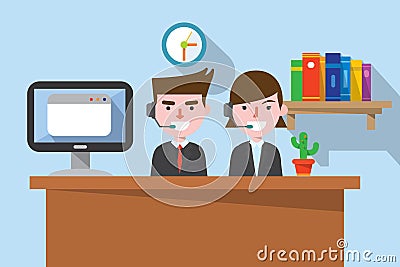 Flat design, telemarketing concept illust Vector Illustration