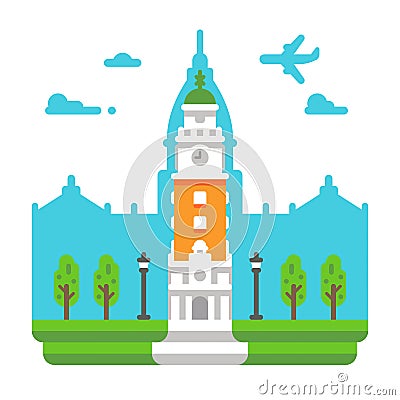 Flat design Torre Monumental Cartoon Illustration