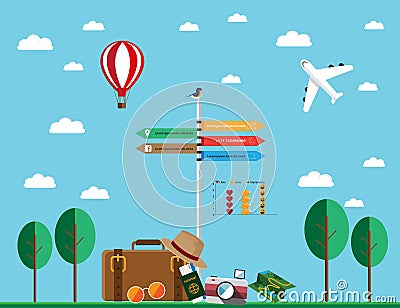 Flat design travel assets Vector Illustration