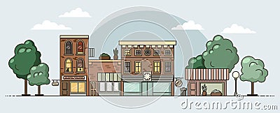 Flat design urban colorful landscape. Vector illustration Vector Illustration