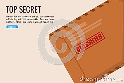 Flat Design Vector of a Classified Files Stock Photo