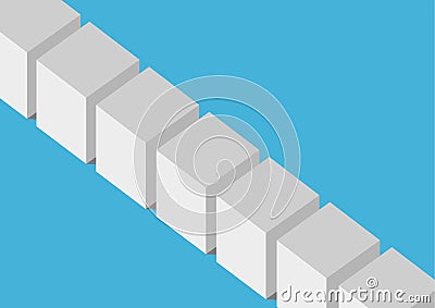 Flat design vector illustration of 3D boxes or blocks. Concept for blockchain technology Vector Illustration