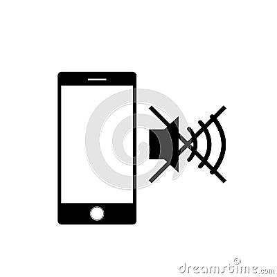 Flat phone icon design vector illustration with no volume mode Vector Illustration