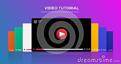 Flat design vlog concept. Create video content and make money. V Vector Illustration