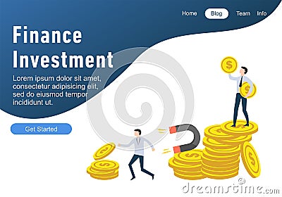 Flat design web page templates of finance, business success, investment Stock Photo