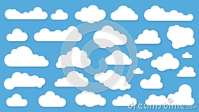 Clouds in blue sky vrctor icon set Vector Illustration