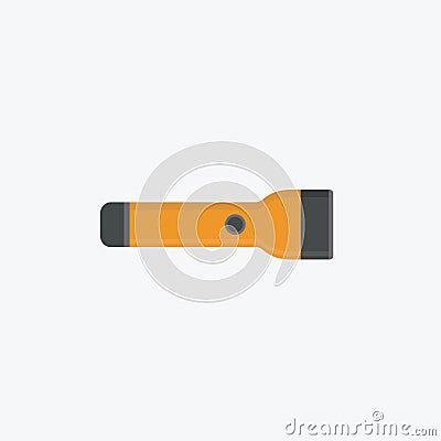 Flat design of yellow flashlight Vector Illustration