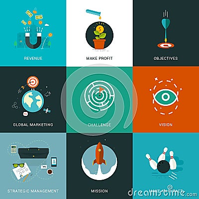 Flat designed business concepts Vector Illustration