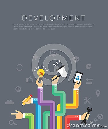 Flat development template vector Vector Illustration