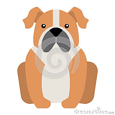 Flat dog pet sitting cute vector Vector Illustration