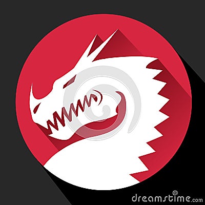 Flat Dragon Icon Vector Illustration