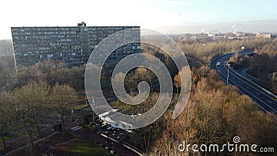 Flat in the Dutch city of Zaandam. High-rise buildings for the home. Editorial Stock Photo