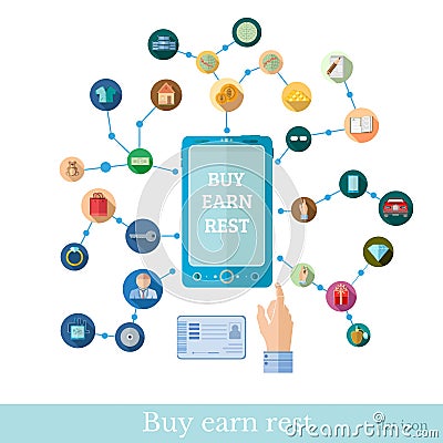 Flat e shopping illustration Vector Illustration