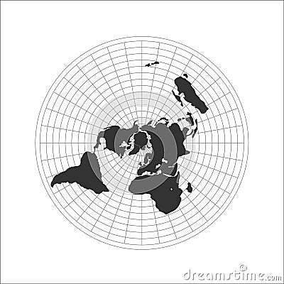 Flat Earth map logo. Vector illustration. Vector Illustration