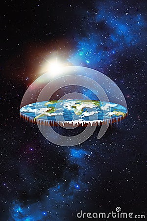 Flat earth in space Stock Photo