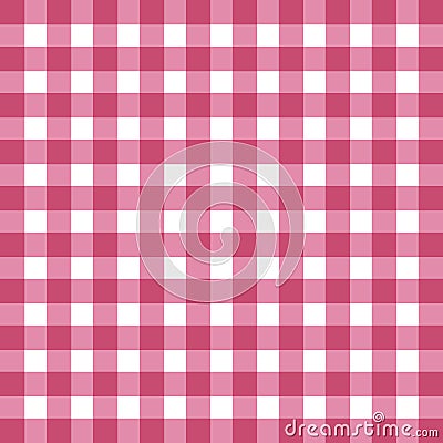 Flat easy tilable red and white gingham pattern Vector Illustration