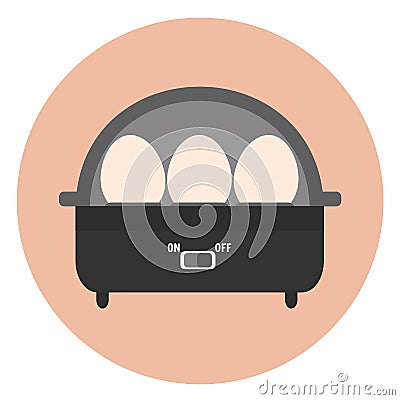 Flat electric egg boiler, kitchen appliance Stock Photo