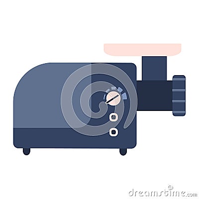Flat electric mincing machine icon, meat grinder Vector Illustration