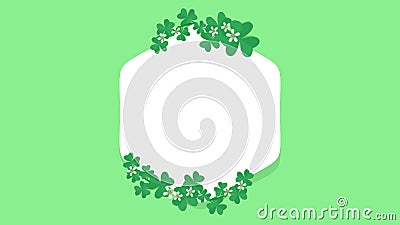 Flat empty hexagon banner decorated with shamrock for st pattricks day promotional banner and email Vector Illustration