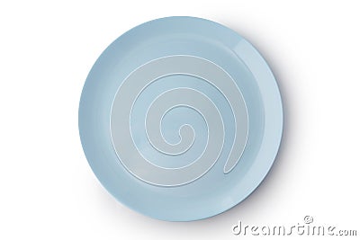 Flat empty plate isolated on white background Stock Photo