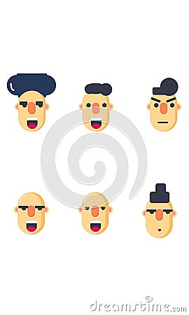 Flat face character Vector Illustration