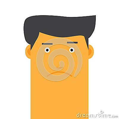 Flat face stylish angry man avatar vector character Vector Illustration