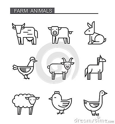 Flat farm animal Vector Illustration