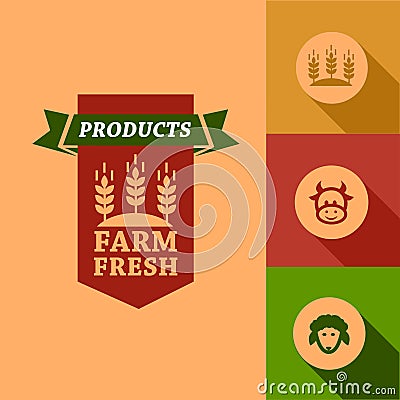 Flat farm fresh design Vector Illustration