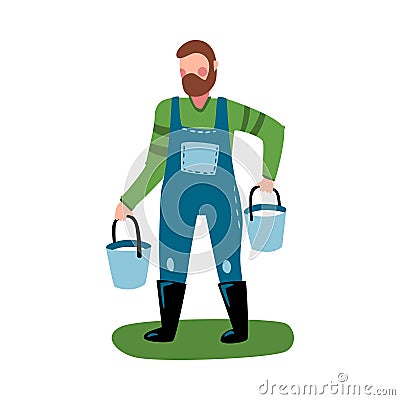 Flat Farmer Illustration Cartoon Illustration