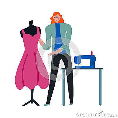 Flat Fashion Designer Vector Illustration