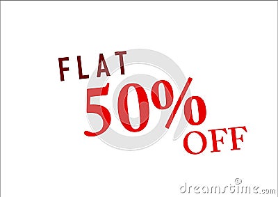 Flat fifty percent off sale banner design ready to print Stock Photo