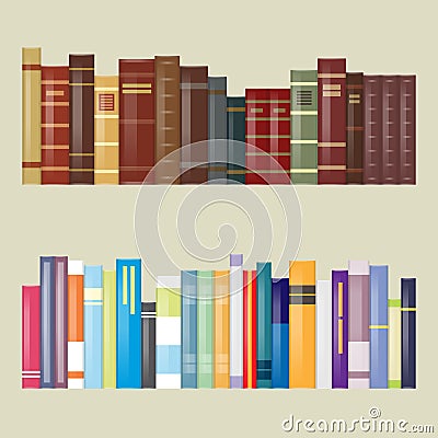 Flat Filtered Design Books Vector Illustration