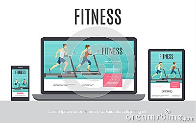 Flat Fitness Adaptive Design Concept Vector Illustration