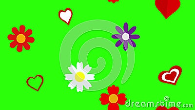 Flat Flowers and Hearts Animation Graphic Elements on Green Screen Chroma Key Stock Video - Video of abstract, heart: 206666783 Flat Flowers and Hearts Animation Graphic Elements on Green Screen Chroma Key Stock Video - Video of abstract, heart: 206666783