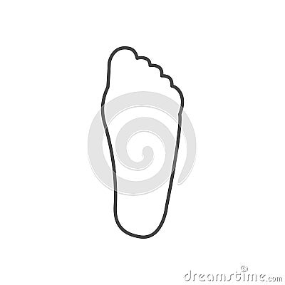 Flat foot footprint line icon Vector Illustration