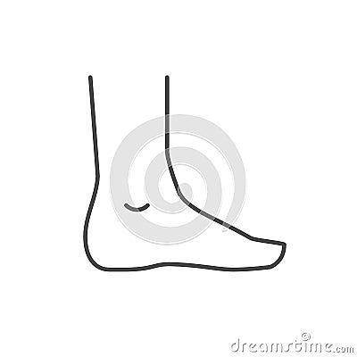 Flat foot line outline icon Vector Illustration