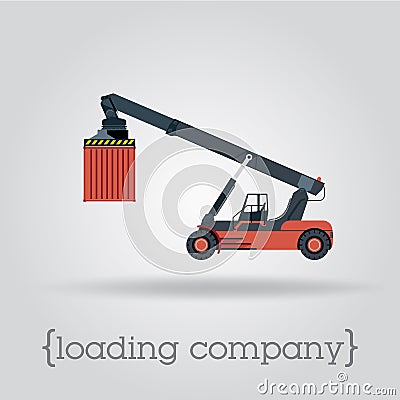 Flat forklift container Vector Illustration