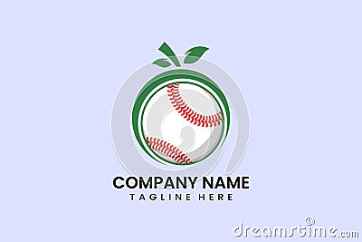 Flat fruit ball sport icon symbol logo template Vector Illustration