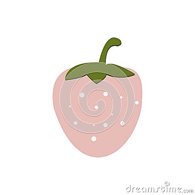 Flat fruit logo strawberry illustration Vector Illustration