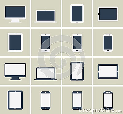 Flat gadgets collection Stock Photo