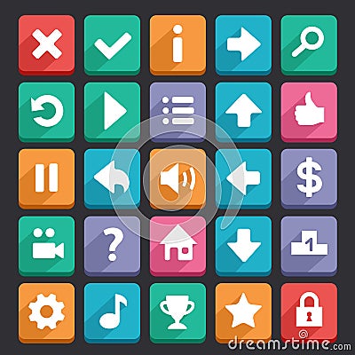 Flat game icons Vector Illustration