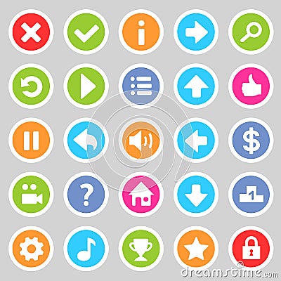 Flat game icons 8 Stock Photo