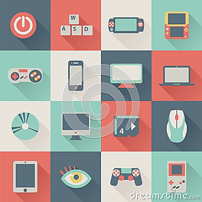 Flat game icons Vector Illustration