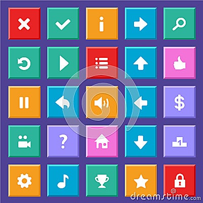 Flat game icons Vector Illustration